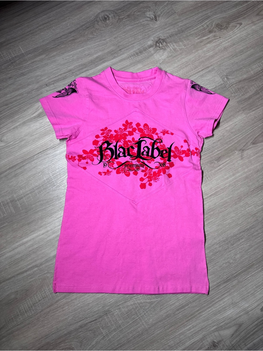 Black Label Hot Pink Floral Graphic Tee for Girls